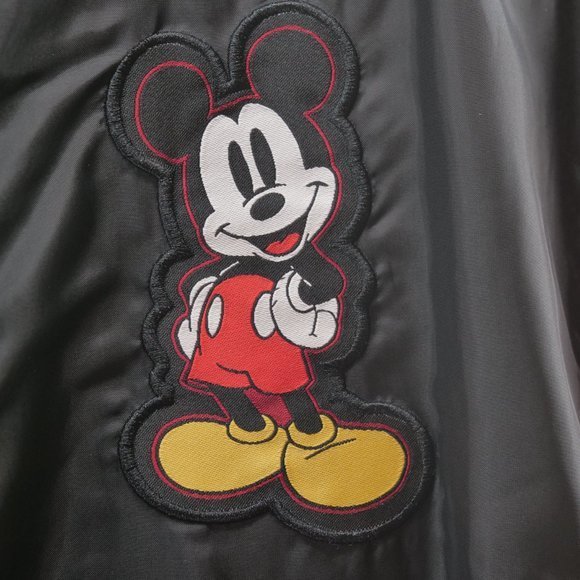 Disney Mickey‎ Mouse Pieced Fleece Jacket Size Large Red Black - Picture 2 of 7